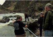 Students collect water samples from Hells Canyon for their research projects. Photo provided by Jenni Light, LCSC 